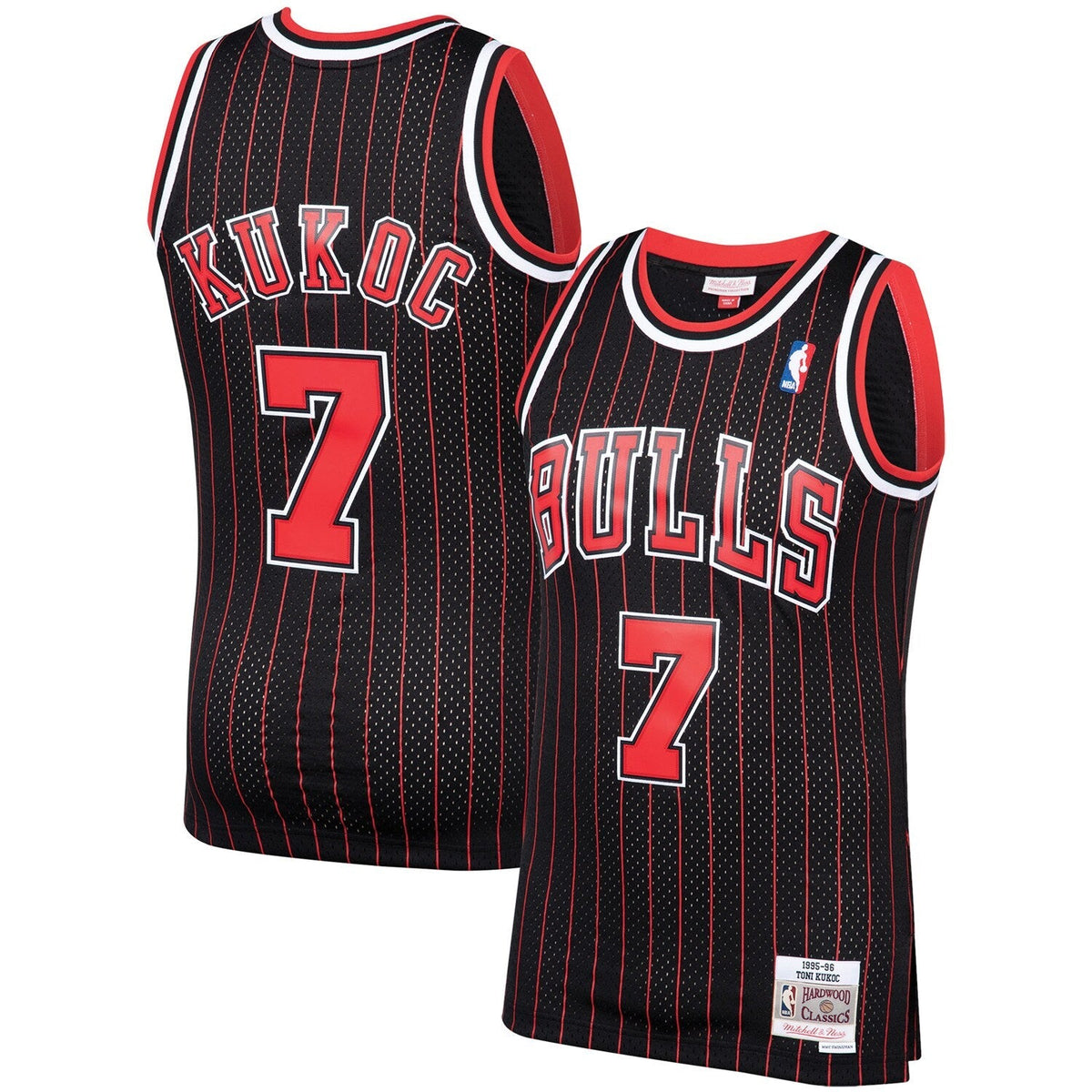 Toni Kukoc Chicago Bulls 1995/96 Black Hardwood Classics Swingman Basketball Jersey product image 1, provided for visual