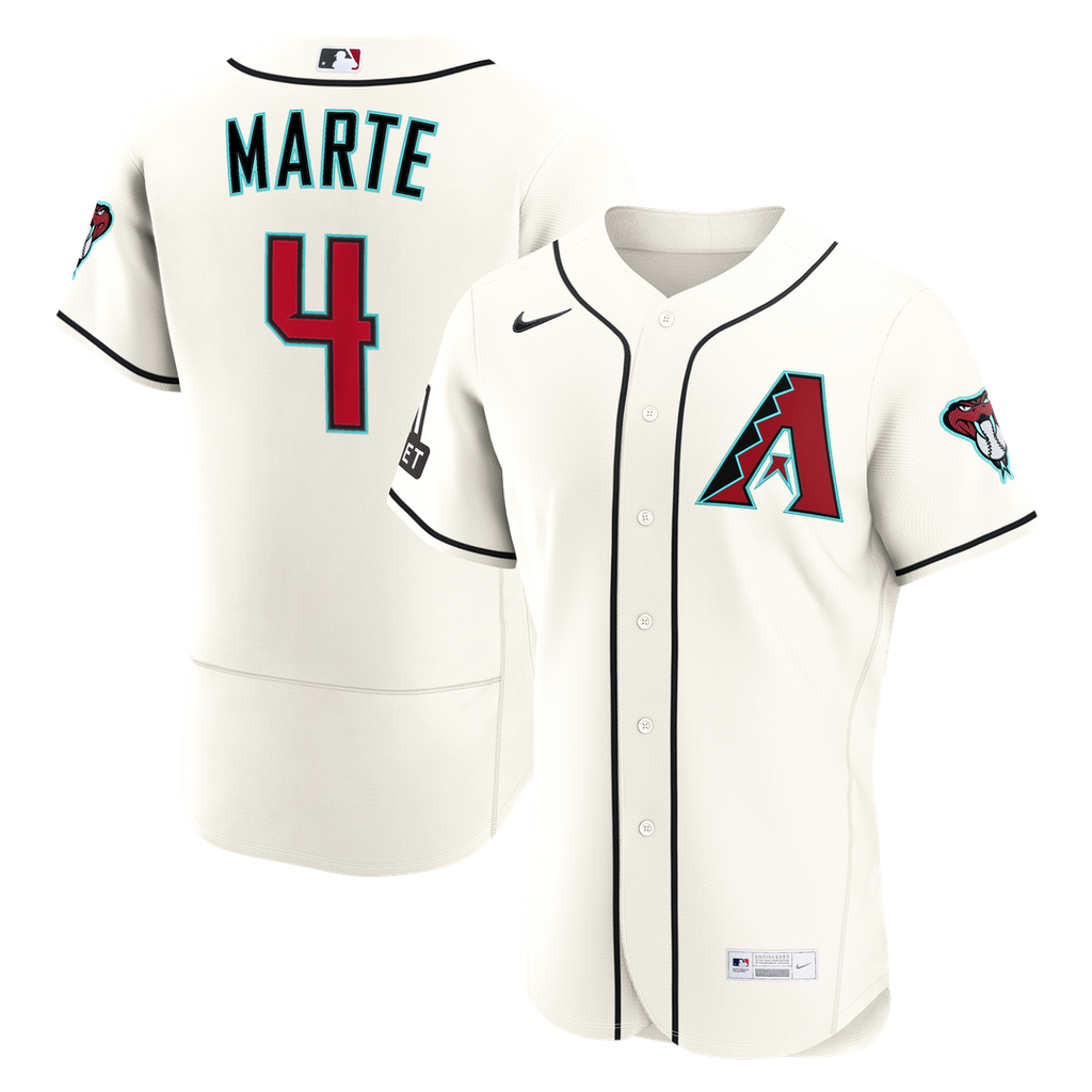Arizona Diamondbacks Ketel Marte Nike Cream Home Authentic Sponsor Patch Jersey product image 1, provided for visual