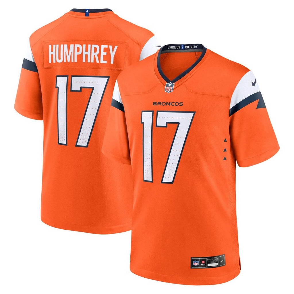 Denver Broncos Lil'Jordan Humphrey Nike Orange Team Game Jersey product image 1, provided for visual reference and product