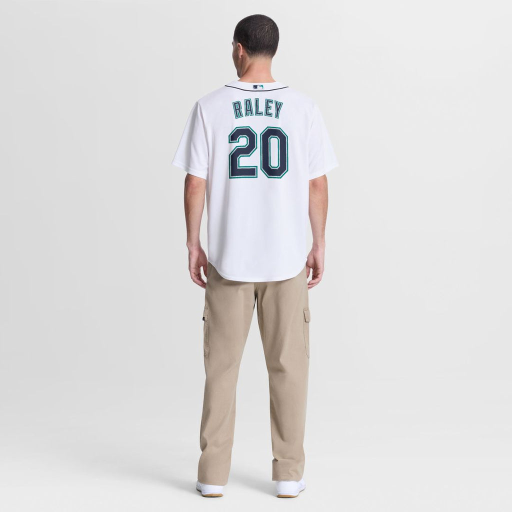 Seattle Mariners Luke Raley Nike White Home Replica Jersey product image 5, provided for visual reference and product detail