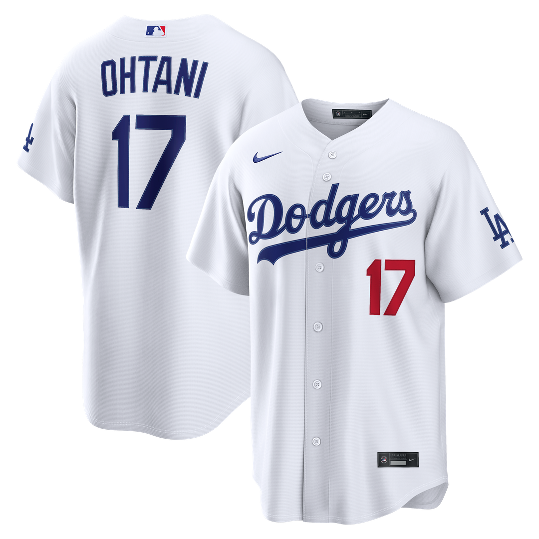 Los Angeles Dodgers Shohei Ohtani Nike White Home Stadium Jersey product image 1, provided for visual reference and product