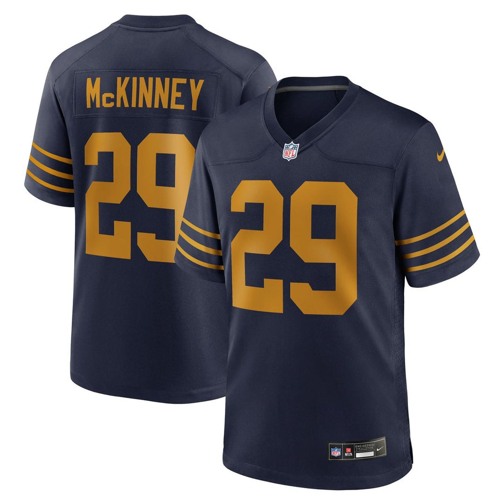 Green Bay Packers Xavier McKinney Nike Navy The 1923 Classic Game Jersey product image 1, provided for visual reference and