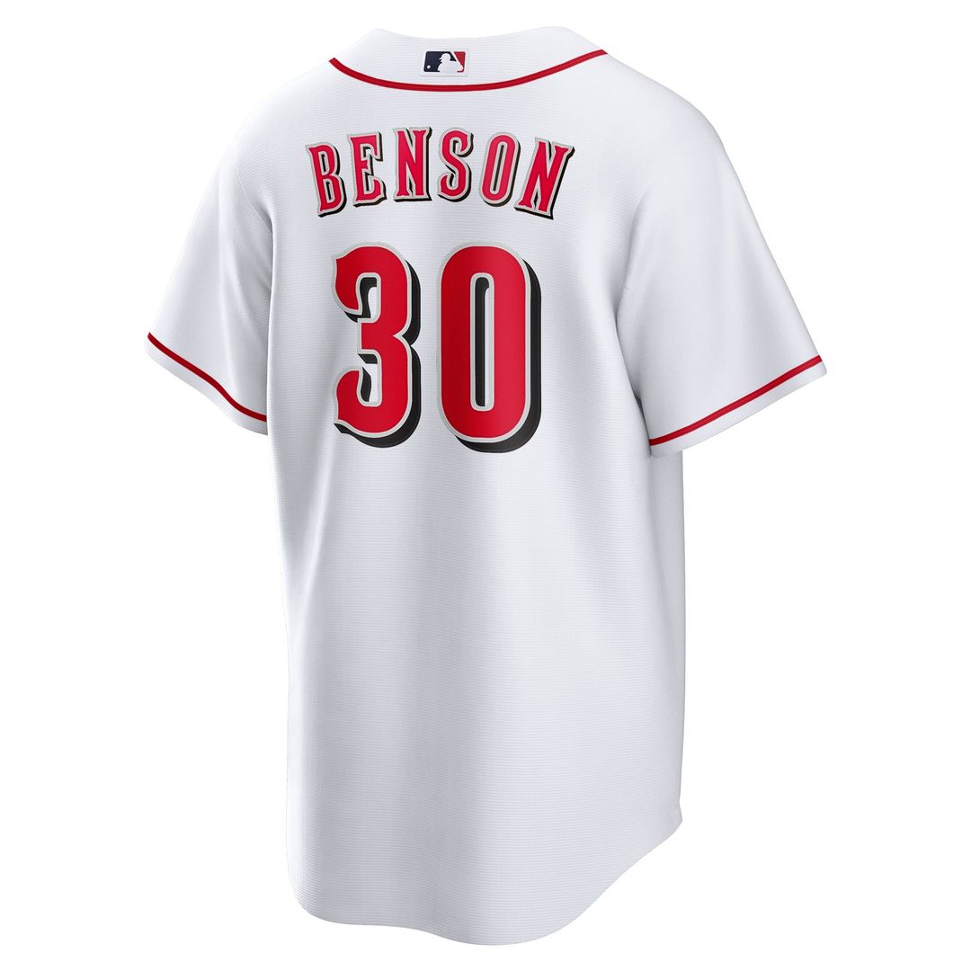 Cincinnati Reds Will Benson Nike White Home Replica Jersey product image 3, provided for visual reference and product detail