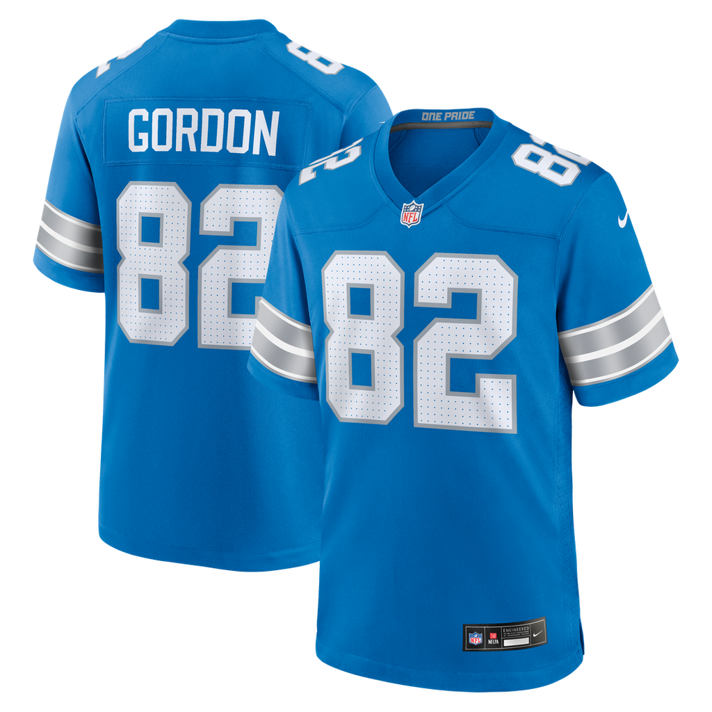 Detroit Lions Thomas Gordon Nike Blue Team Game Jersey product image 1, provided for visual reference and product detail