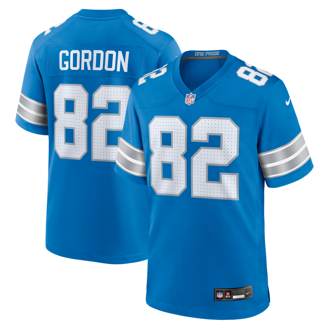 Detroit Lions Thomas Gordon Nike Blue Team Game Jersey product image 1, provided for visual reference and product detail