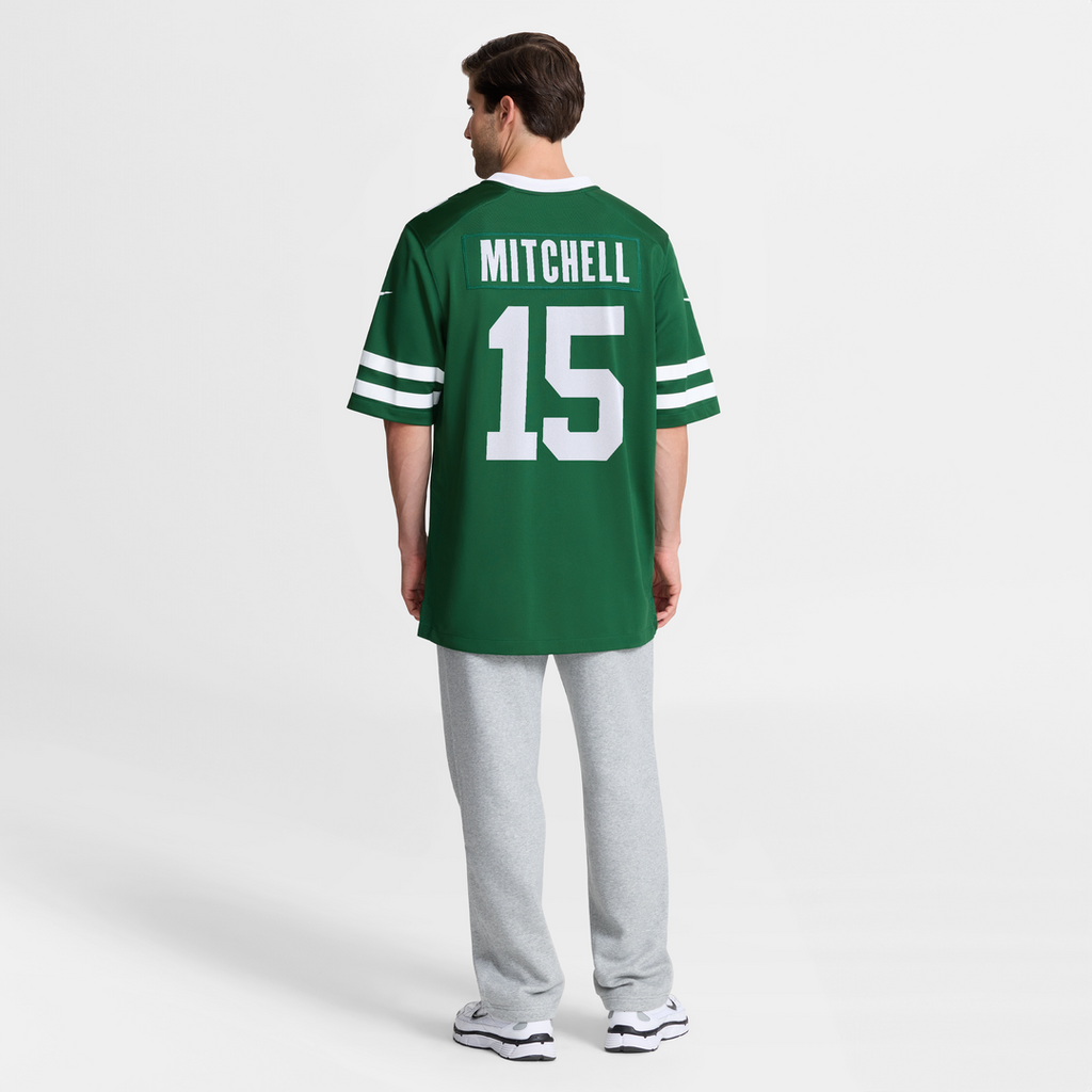New York Jets Adonai Mitchell Nike Legacy Green Team Game Jersey product image 5, provided for visual reference and product