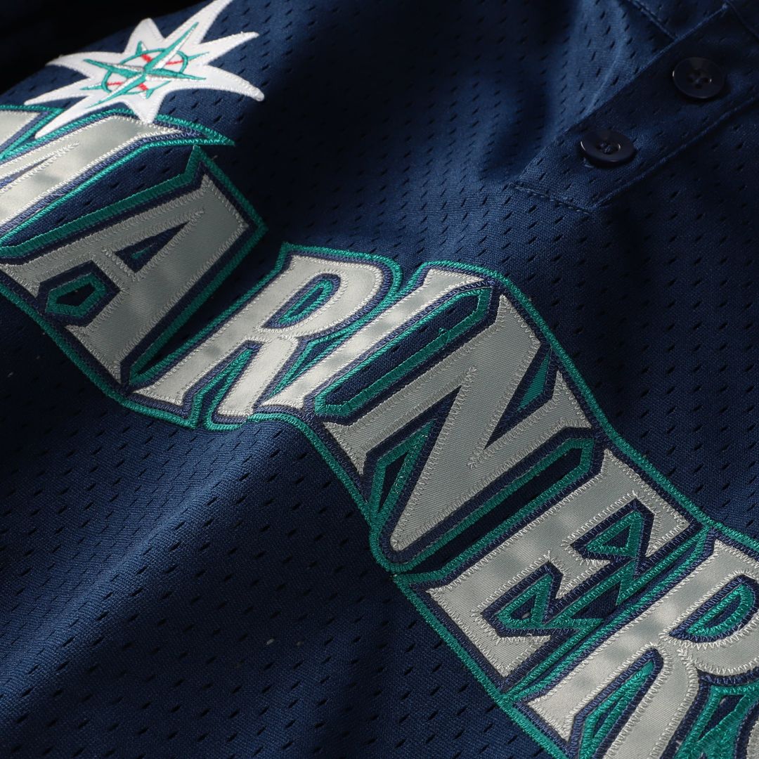 Seattle Mariners Mitchell & Ness Navy Big & Tall Cooperstown Collection Mesh Batting Practice Jersey product image 4,
