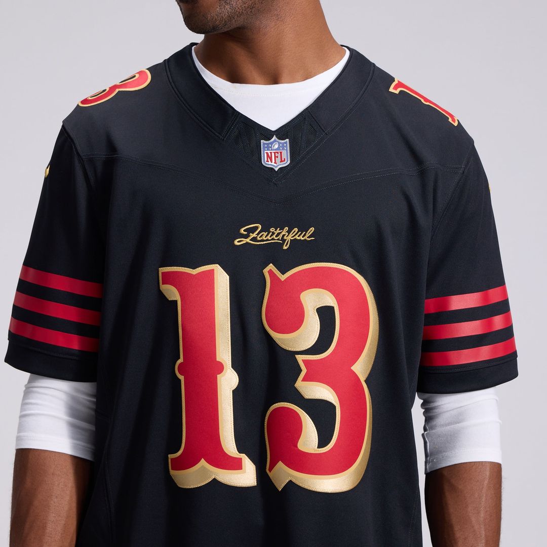 San Francisco 49ers Brock Purdy Nike Black Rivalries Collection Stitched Limited Jersey product image 8, provided for visual