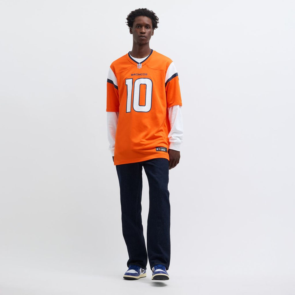 Denver Broncos Bo Nix Nike Orange Player Game Jersey product image 6, provided for visual reference and product detail review