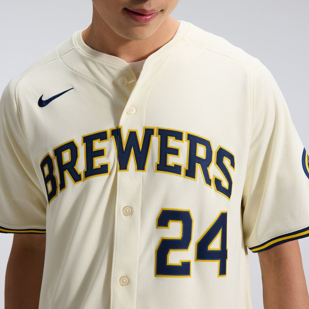 Milwaukee Brewers William Contreras Nike Cream Home Limited Player Jersey product image 9, provided for visual reference and