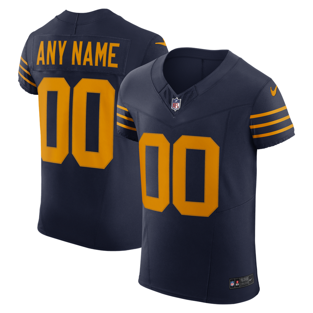 Green Bay Packers Nike Navy Alternate Vapor F.U.S.E. Elite Custom Jersey product image 1, provided for visual reference and