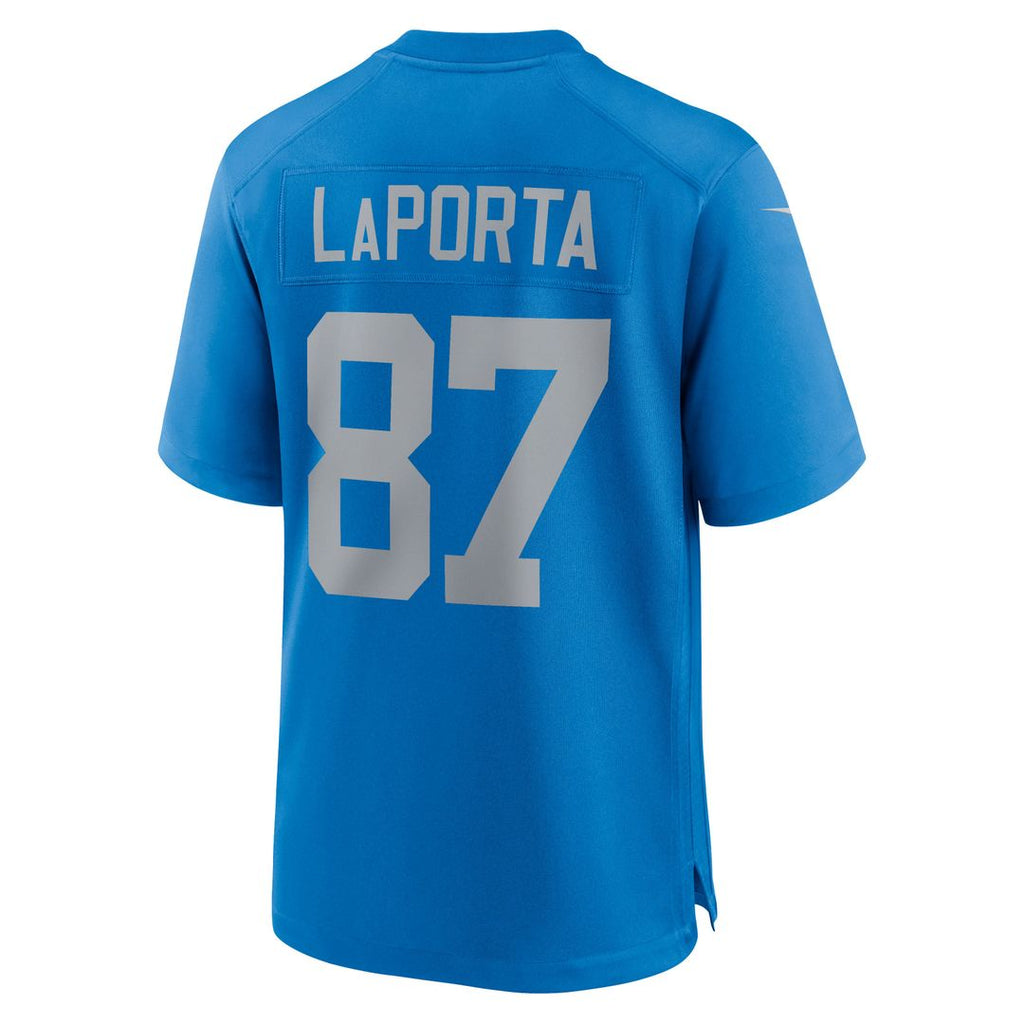 Detroit Lions Sam LaPorta Nike Blue Alternate Game Jersey product image 3, provided for visual reference and product detail