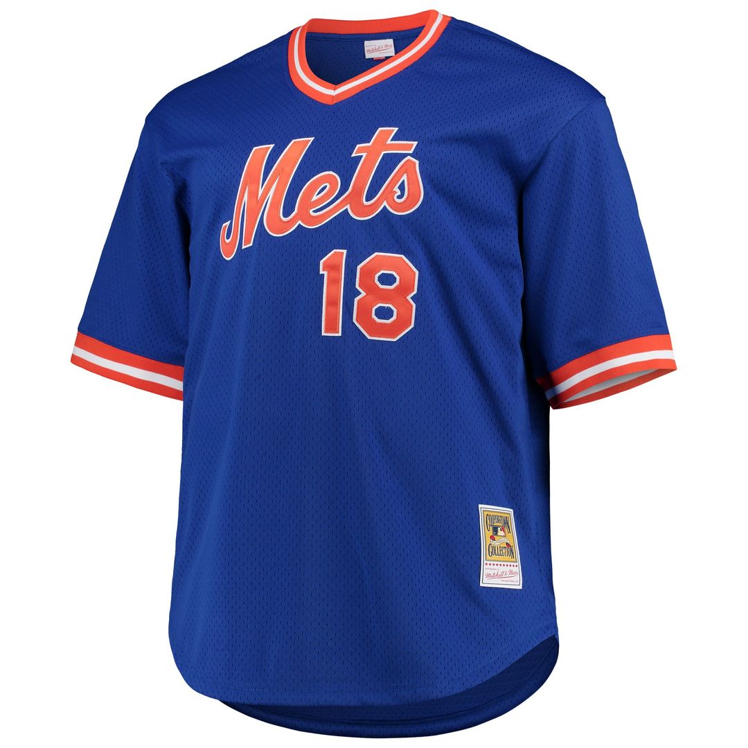 New York Mets Darryl Strawberry Mitchell & Ness Royal Big & Tall Cooperstown Collection Mesh Batting Practice Jersey product