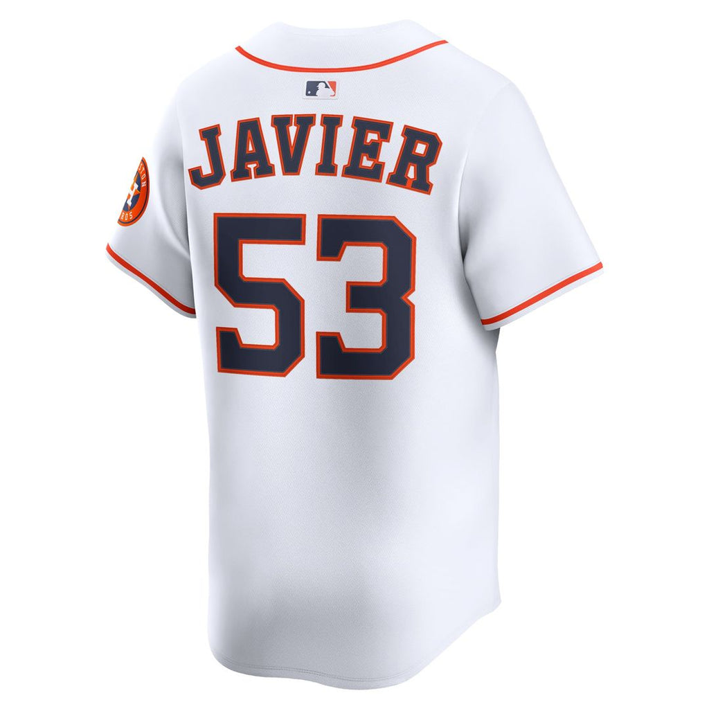 Houston Astros Cristian Javier Nike White Home Limited Player Jersey product image 3, provided for visual reference and