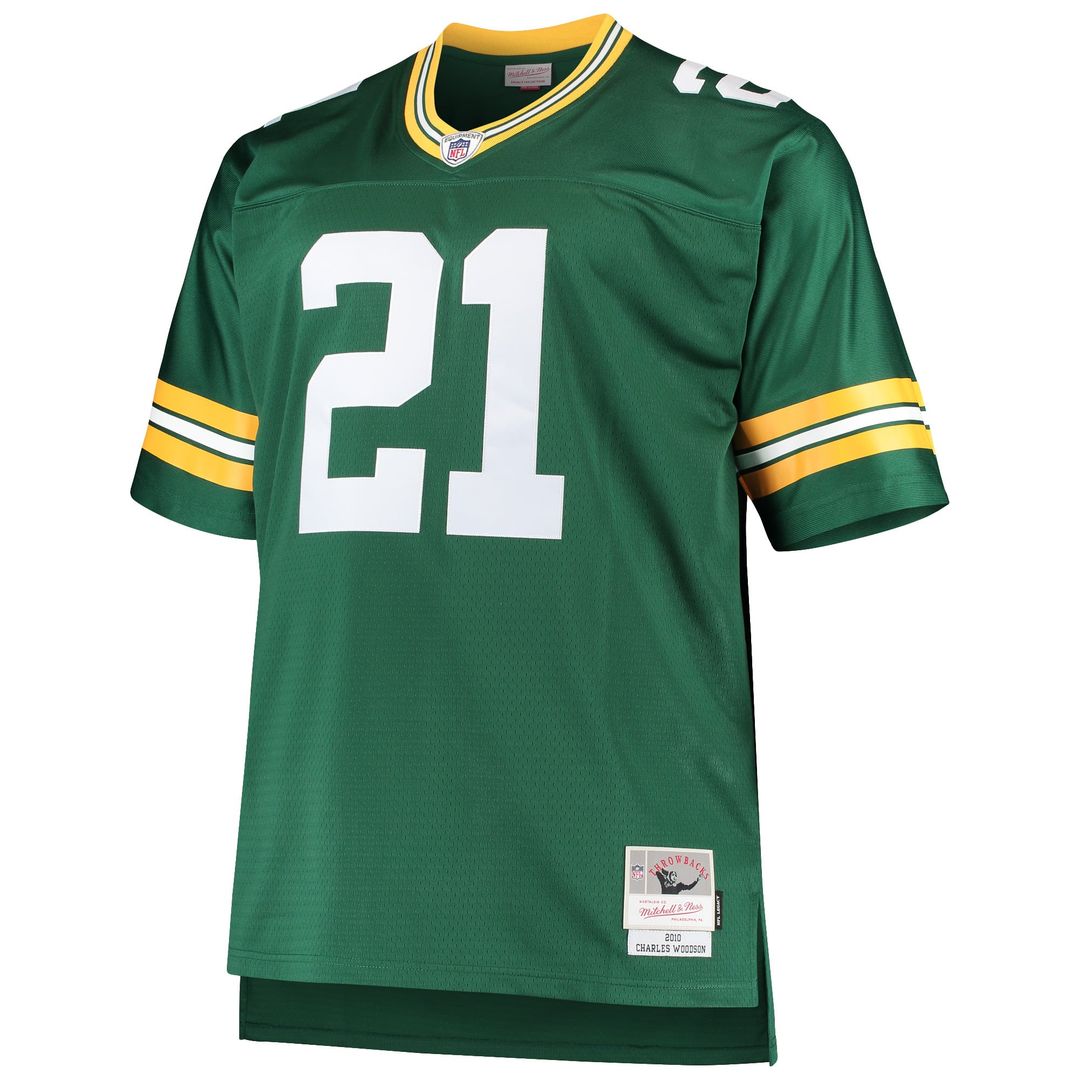Green Bay Packers Charles Woodson Mitchell & Ness Green Big & Tall 2010 Retired Player Replica Jersey product image 2,