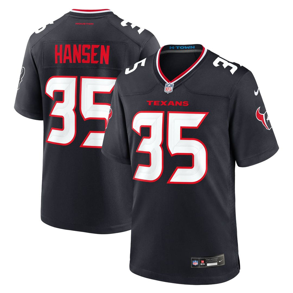 Houston Texans Jake Hansen Nike Navy Team Game Jersey product image 1, provided for visual reference and product detail