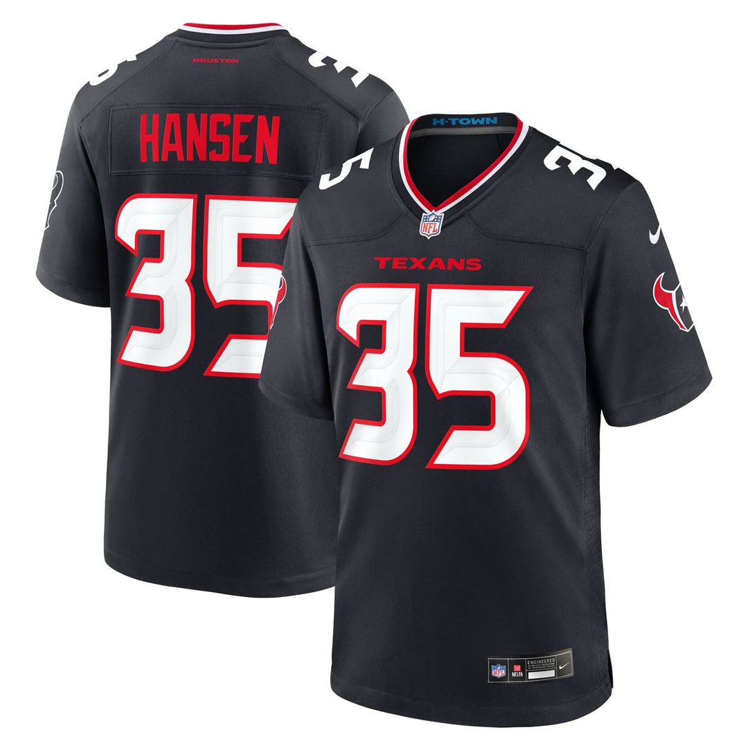 Houston Texans Jake Hansen Nike Navy Team Game Jersey product image 1, provided for visual reference and product detail