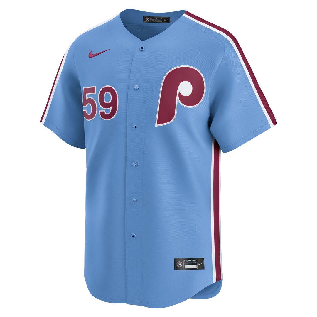Philadelphia Phillies Jhoan Duran Nike Light Blue Alternate Limited Player Jersey product image 2, provided for visual