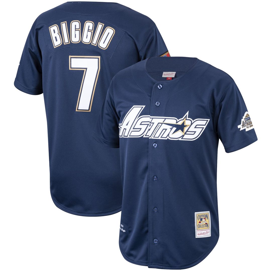 Houston Astros Craig Biggio Mitchell & Ness Navy Cooperstown Collection 1994 Authentic Jersey product image 1, provided for
