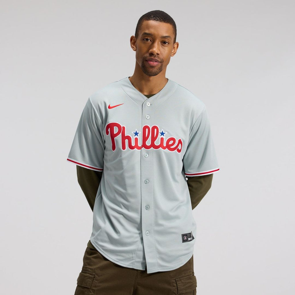 Philadelphia Phillies Bryce Harper Nike Gray Road Replica Jersey product image 2, provided for visual reference and product