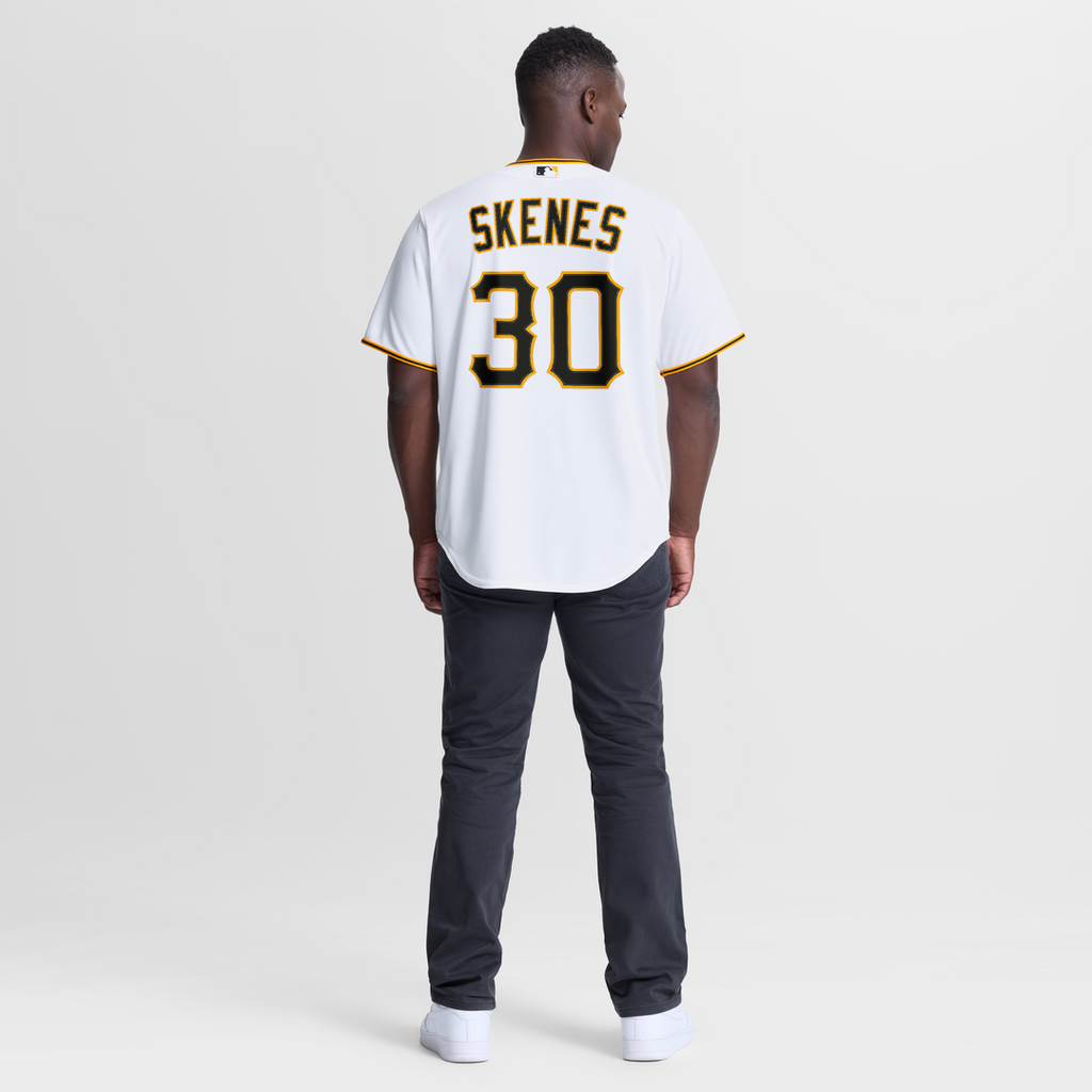 Pittsburgh Pirates Paul Skenes Nike White Home Replica Jersey product image 5, provided for visual reference and product