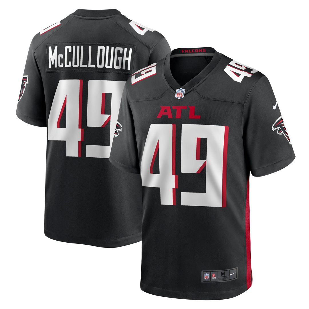Atlanta Falcons Liam McCullough Nike Black Team Game Jersey product image 1, provided for visual reference and product