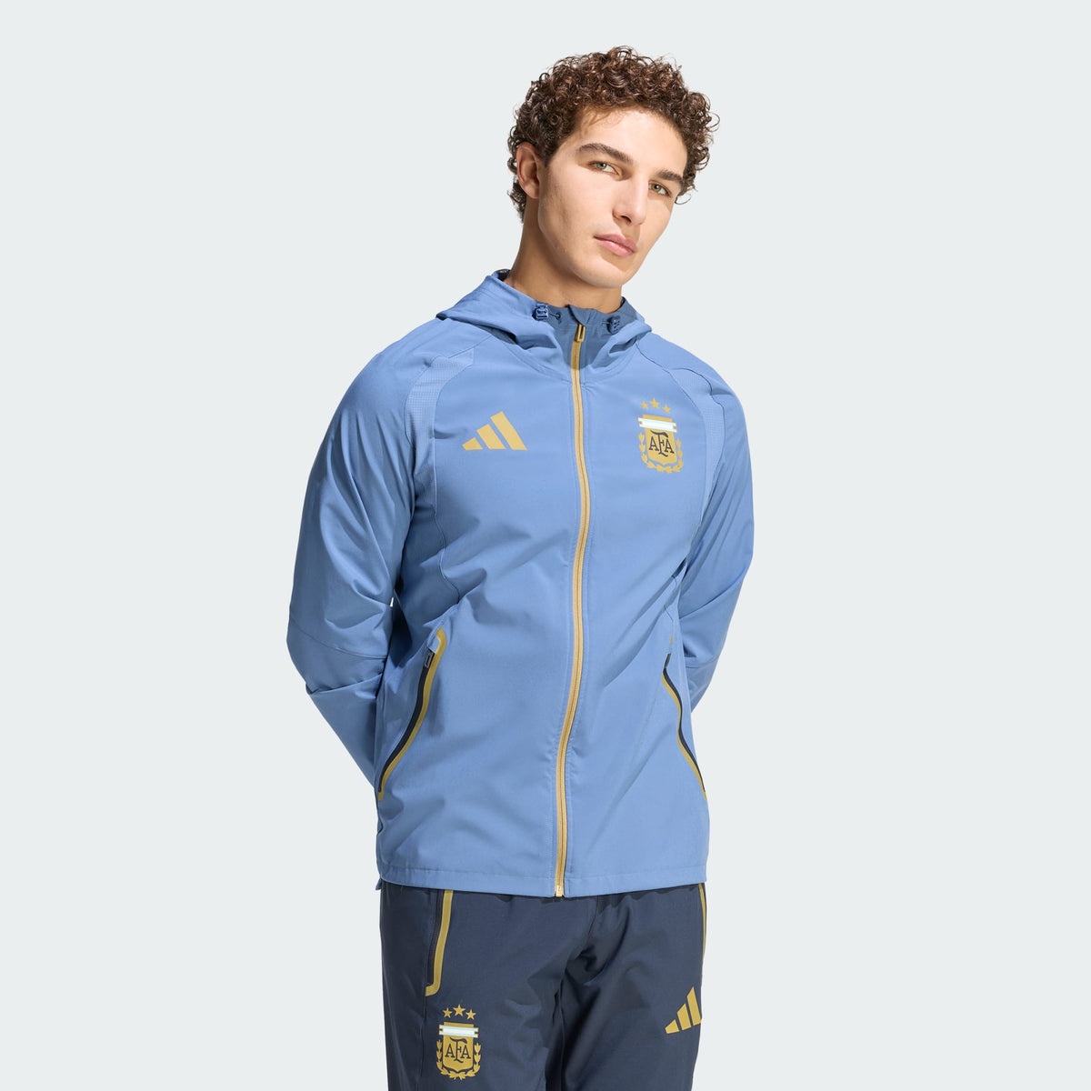ADIDAS 2026 Argentina Men Tiro Travel FZ Windbreaker - JZ6313 product image 2, provided for visual reference and product