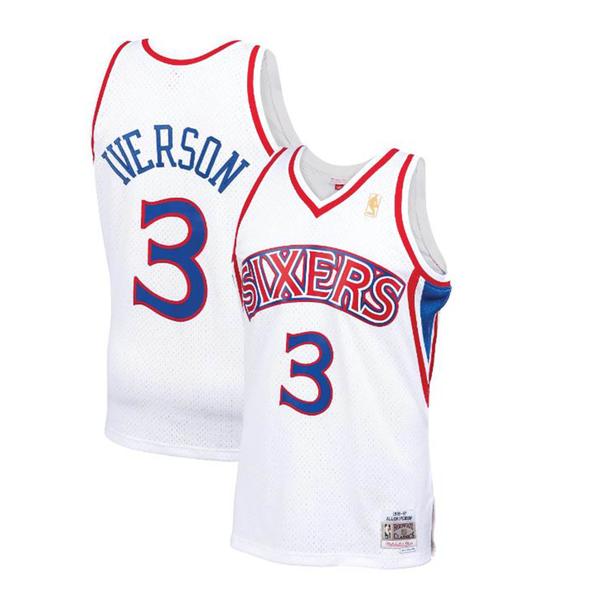 Philadelphia 76ers Allen Iverson White 1996-97 Hardwood Classics Swingman Player Jersey product image 1, provided for visual