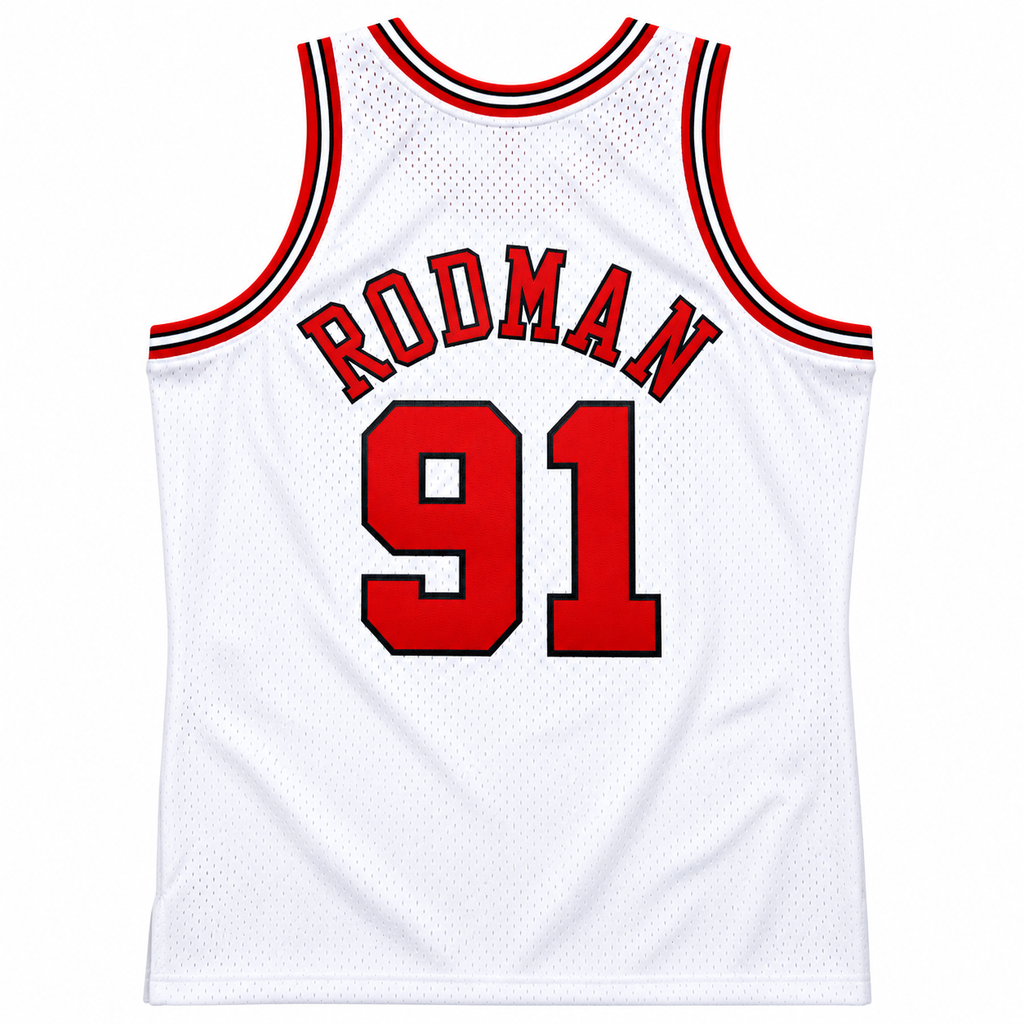 Chicago Bulls Dennis Rodman Mitchell & Ness White 1997-98 Hardwood Classics Swingman Jersey for Men product image 1,