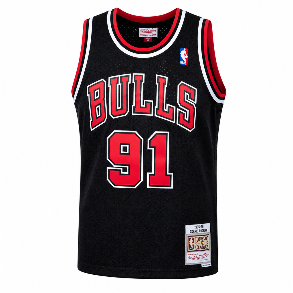 Chicago Bulls Dennis Rodman Mitchell & Ness Black 1997-98 Hardwood Classics Swingman Jersey for Men product image 2,