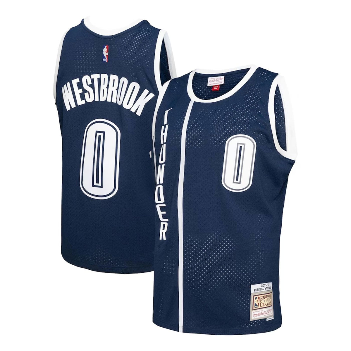 Oklahoma City Thunder Russell Westbrook Navy 2015-16 Hardwood Classics Swingman Jersey product image 1, provided for visual