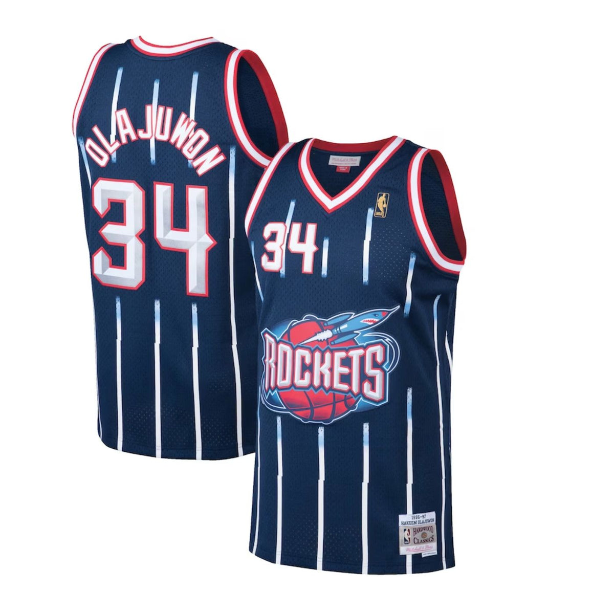 Houston Rockets Hakeem Olajuwon Navy 1996-97 Hardwood Classics Swingman Jersey product image 1, provided for visual
