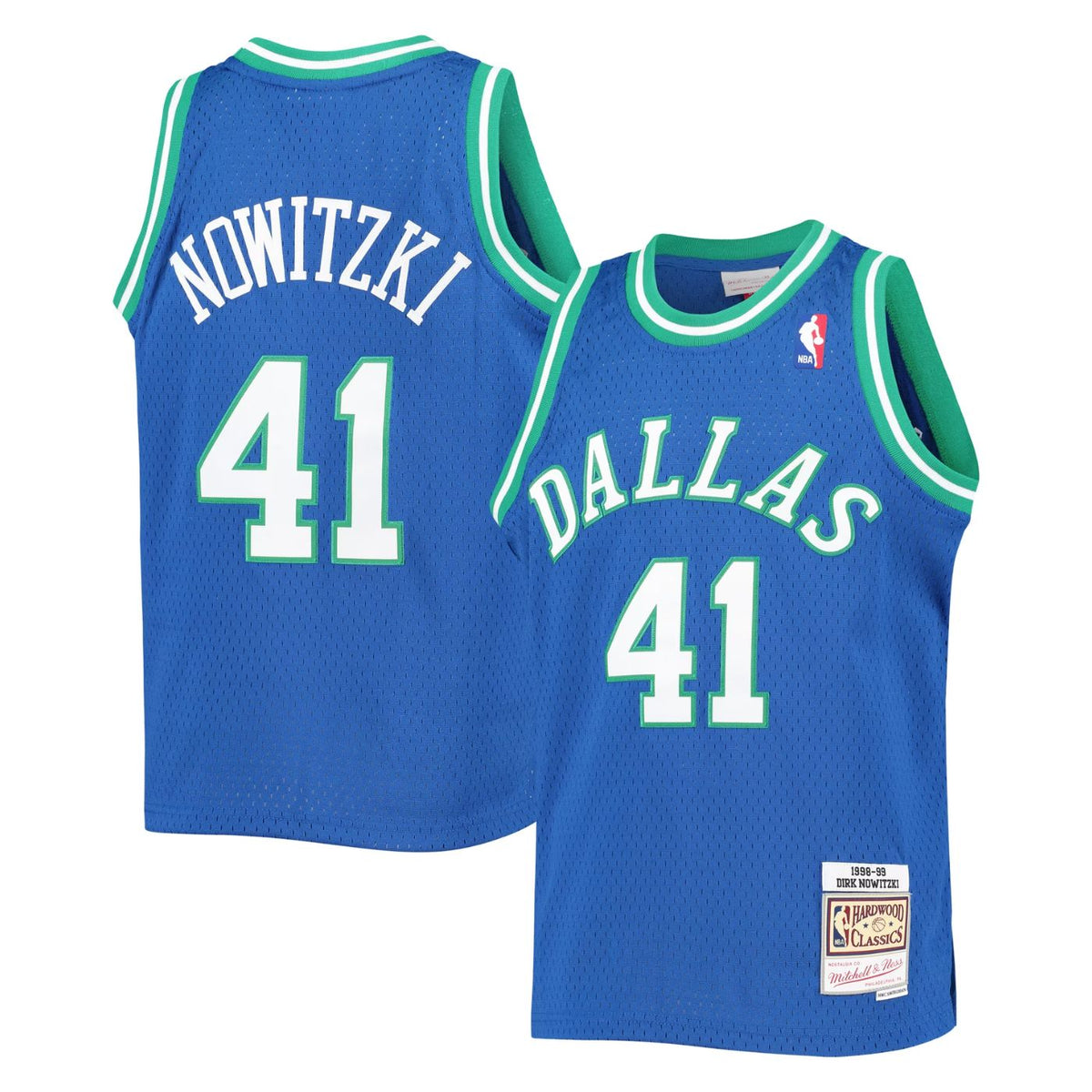 Dallas Mavericks Dirk Nowitzki Navy 1998-99 Hardwood Classics Swingman Jersey product image 1, provided for visual reference