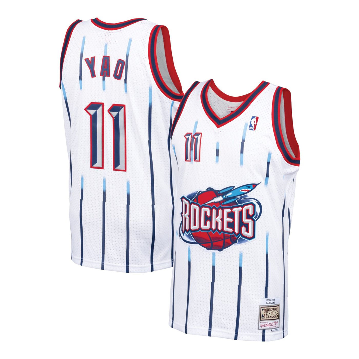 Houston Rockets Yao Ming White 2002-03 Hardwood Classics Swingman Jersey product image 1, provided for visual reference and