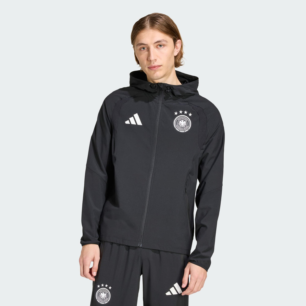 ADIDAS 2026 Germany Men Tiro Travel FZ Windbreaker - JZ9326 product image 2, provided for visual reference and product