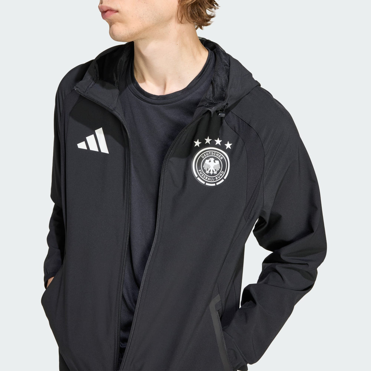 ADIDAS 2026 Germany Men Tiro Travel FZ Windbreaker - JZ9326 product image 6, provided for visual reference and product