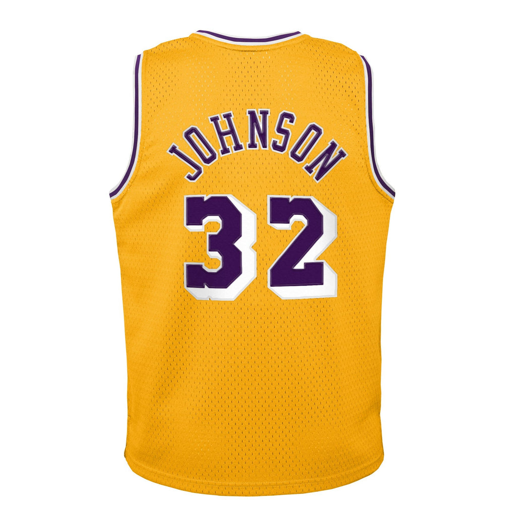 Los Angeles Lakers Magic Johnson Mitchell & Ness Gold 1984-85 Hardwood Classics Swingman Jersey product image 3, provided