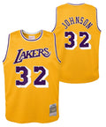 Los Angeles Lakers Magic Johnson Mitchell & Ness Gold 1984-85 Hardwood Classics Swingman Jersey product image 1, provided