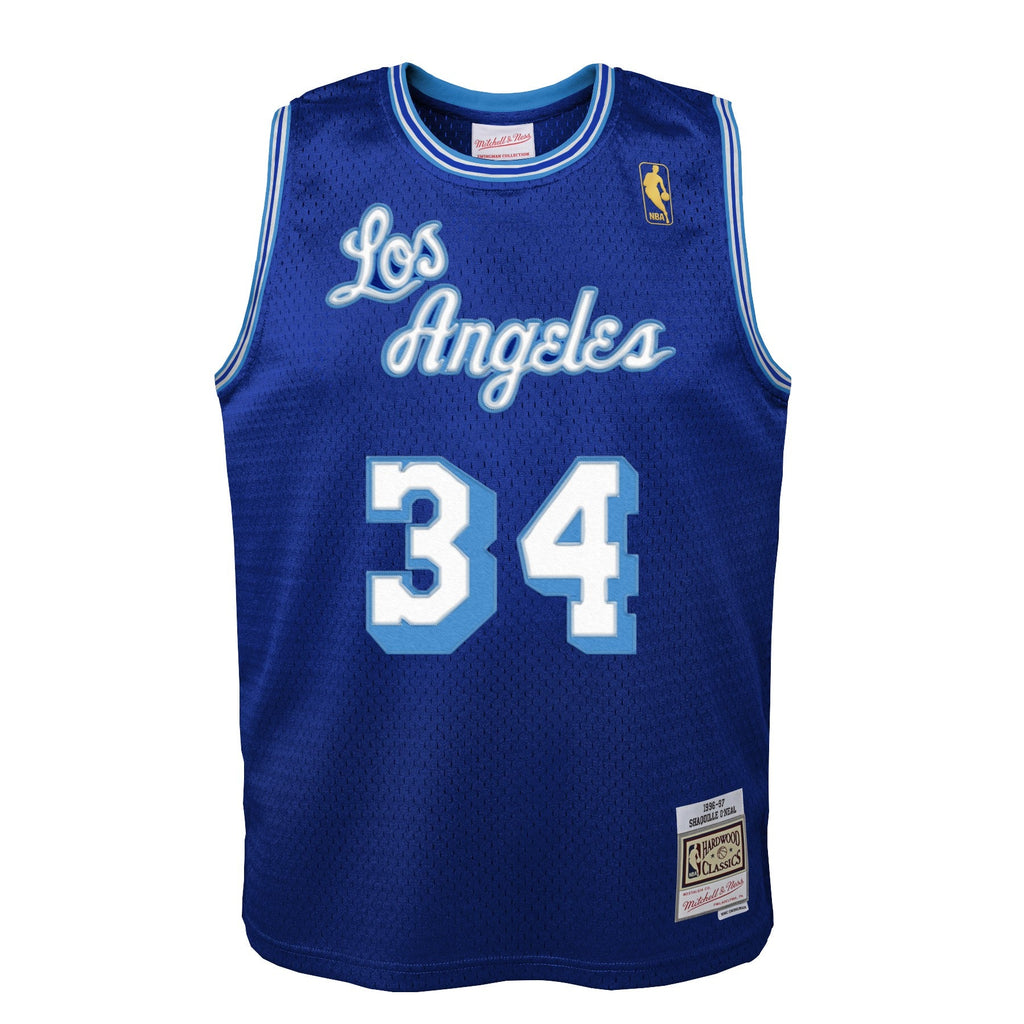 Los Angeles Lakers Shaquille O'Neal Mitchell & Ness Blue 1996-97 Hardwood Classics Swingman Jersey product image 2, provided