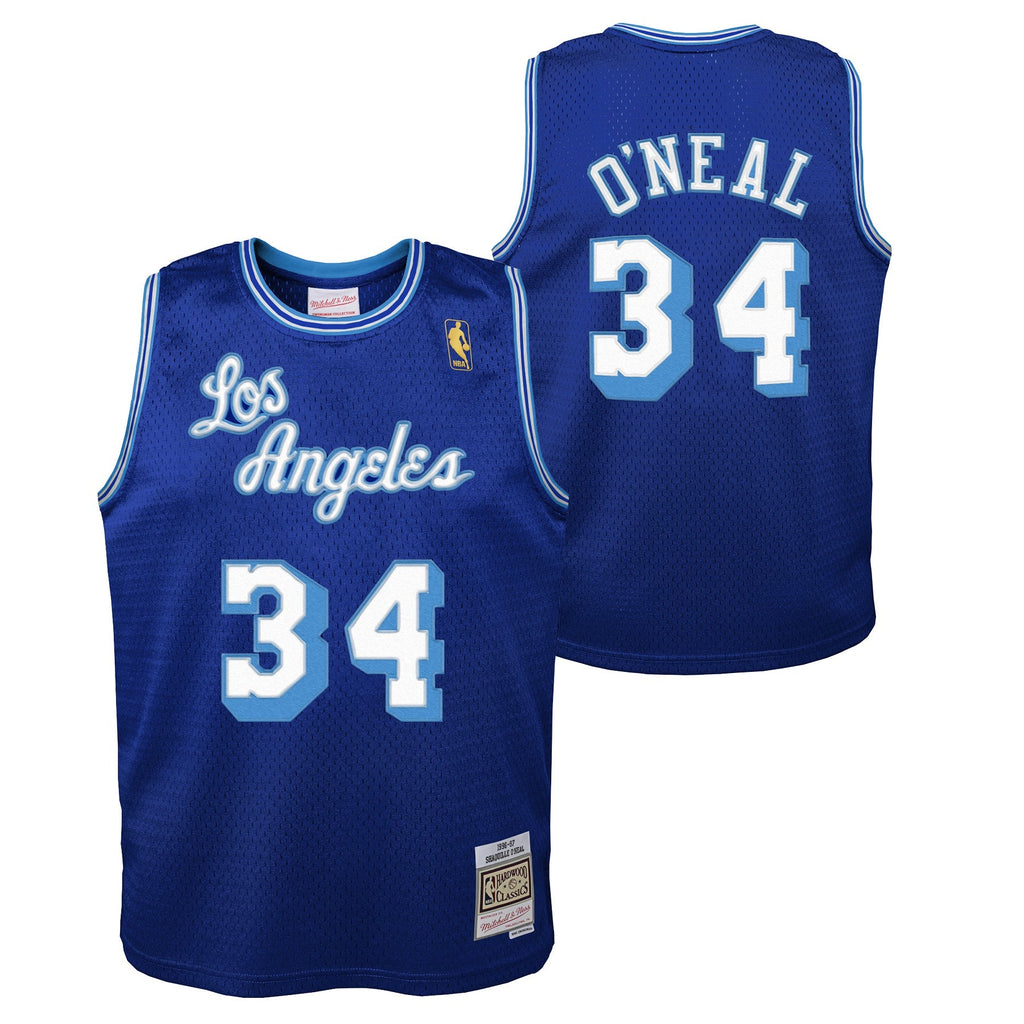Los Angeles Lakers Shaquille O'Neal Mitchell & Ness Blue 1996-97 Hardwood Classics Swingman Jersey product image 1, provided