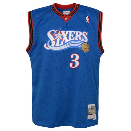 Philadelphia 76ers Allen Iverson Mitchell & Ness Blue 1999-2000 Hardwood Classics Swingman Jersey product image 2, provided