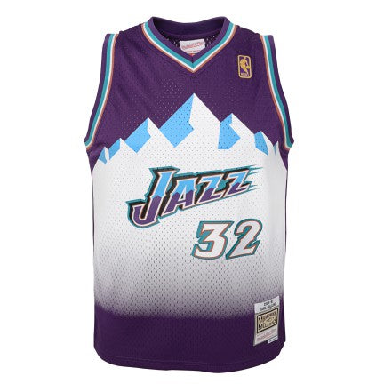 Utah Jazz Karl Malone Mitchell & Ness Purple 1996-97 Hardwood Classics Swingman Jersey product image 2, provided for visual