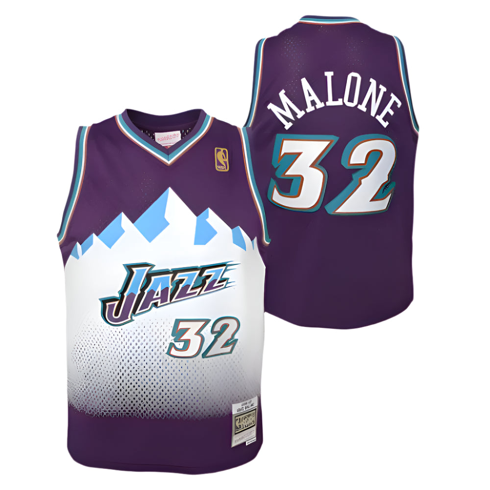 Utah Jazz Karl Malone Mitchell & Ness Purple 1996-97 Hardwood Classics Swingman Jersey product image 1, provided for visual
