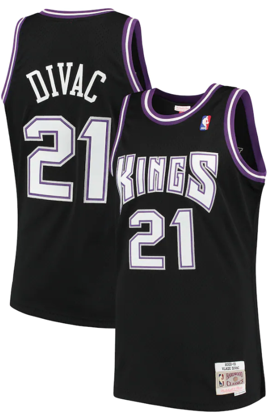 Sacramento Kings Vlade Divac 2000-01 Mitchell & Ness Black Basketball Jersey product image 1, provided for visual reference