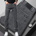 Slim Jeans Korean Fashion Elastic Straight Casual Denim Pants Comfortable Work Male Spring Autumn Trousers Black Gray for