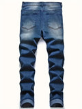 Distressed Fashion Jeans - Street Style, Comfortable Stretch Denim with Ripped Detail, Versatile for All Seasons, Everyday