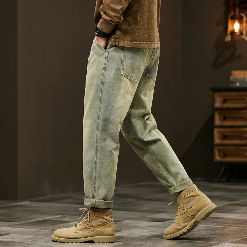 95% Cotton Jeans High Quality Loose Harem Pants Fashion Baggy Casual Outdoor Work Denim Pants Brand Men Clothing for Men