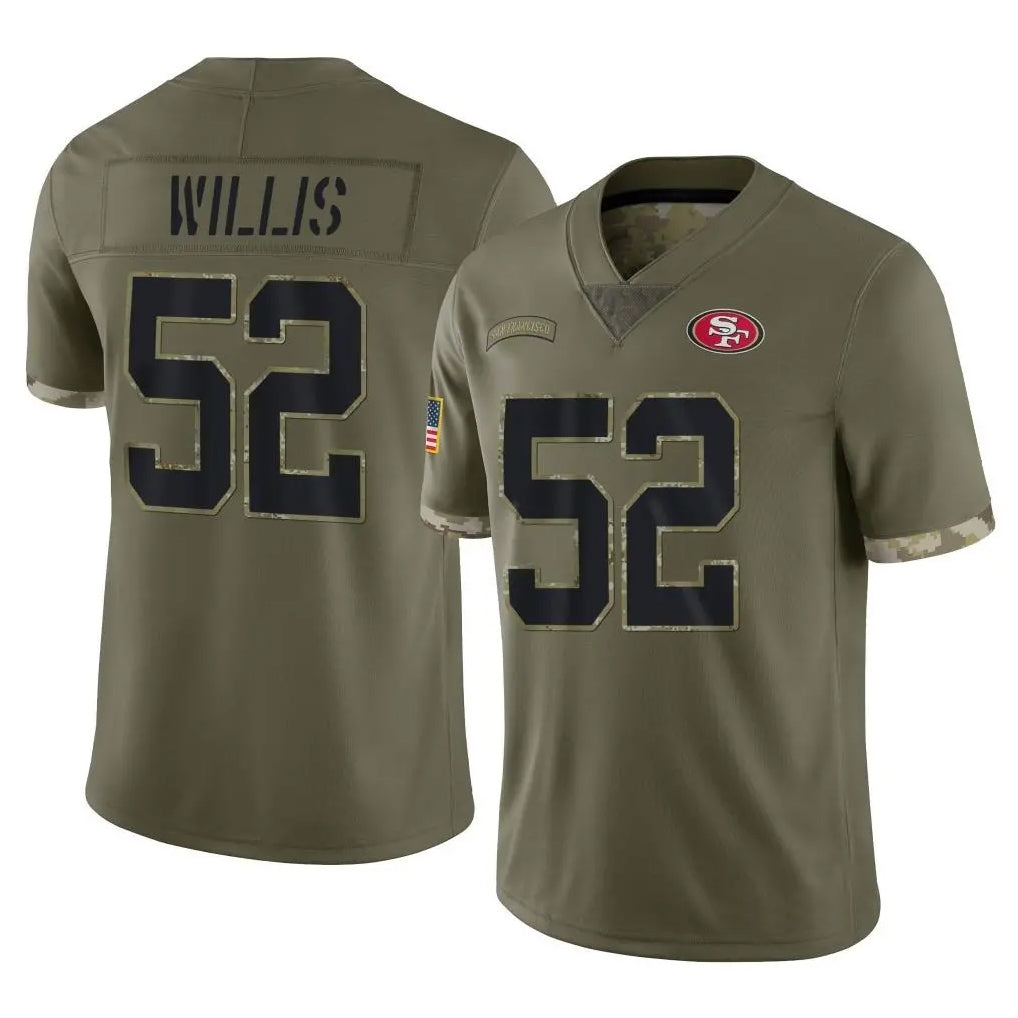 SF.49ers #52 Patrick Willis Player Salute To Service Olive product image 1