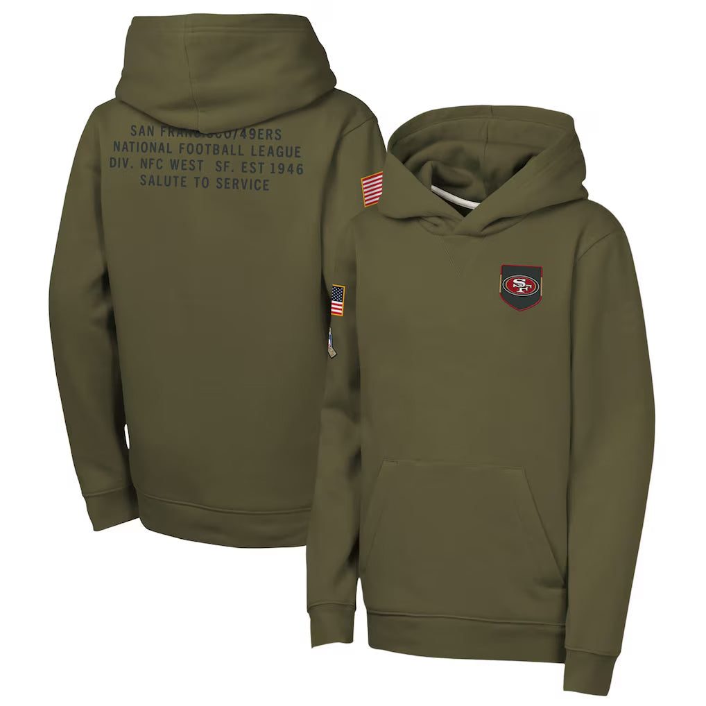 SF.49ers Player Olive Salute to Service Club Fleece Hoodie product image 1