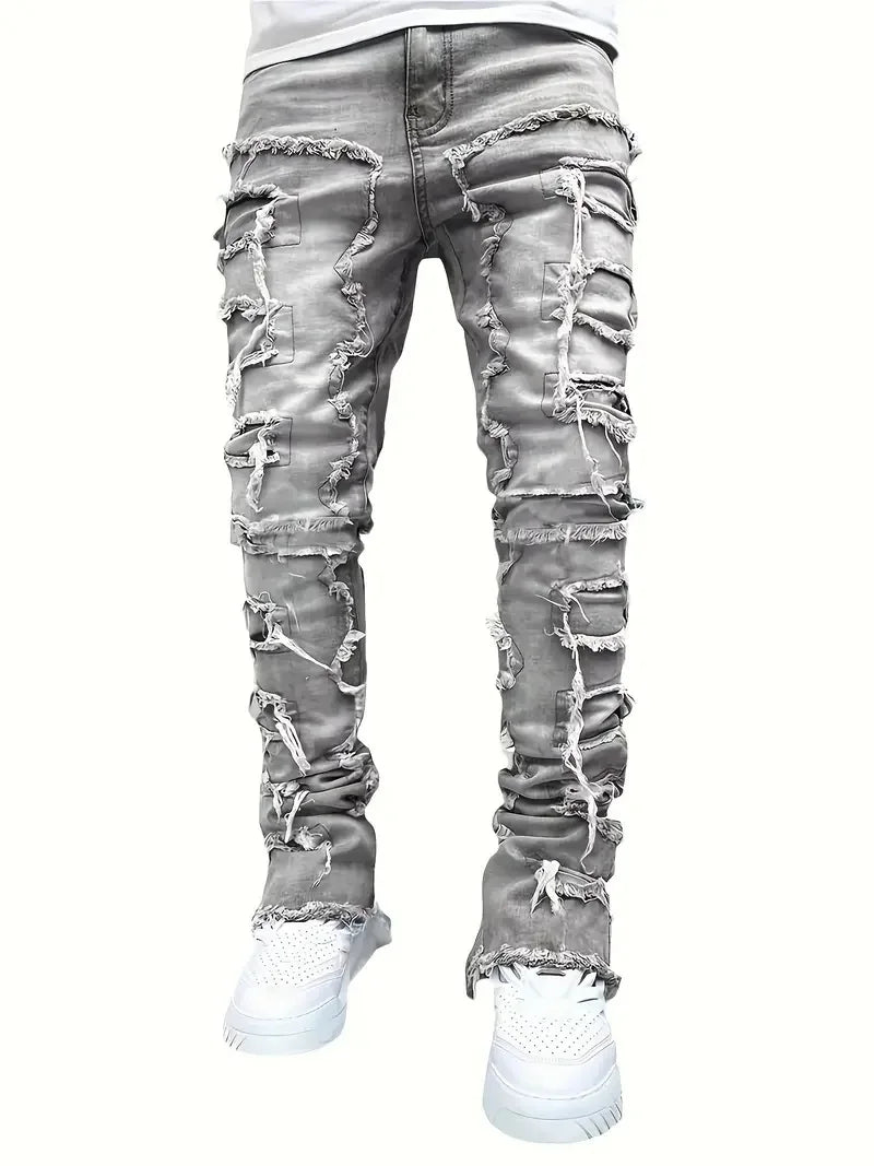 Y2K hip-hop style jeans, Men casual street-style stretch jeans, fashionable versatile stretch denim pants product image 6,